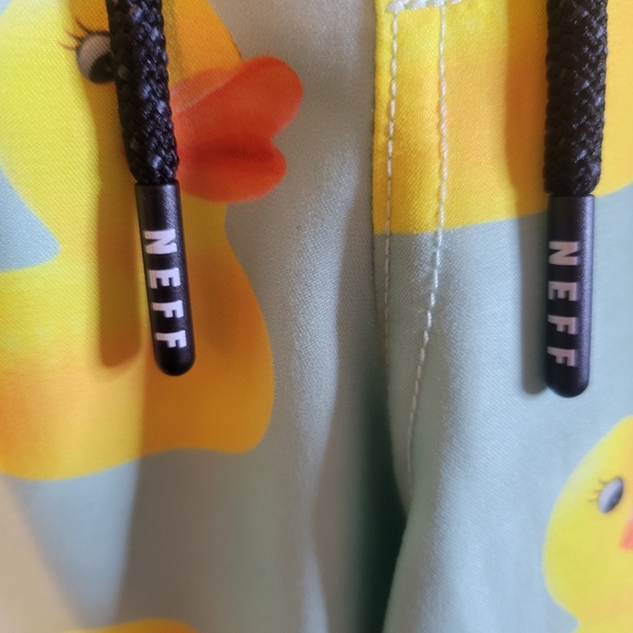 Neff Blue Swim Trunks with Yellow Duck Print - Picture 4 of 11